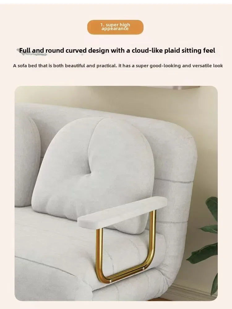 Foldable Sofa New Sofa Bed Dual Use Single Small Unit Balcony Living Room Multi Functional Clouding Stretching Relaxing Sofa