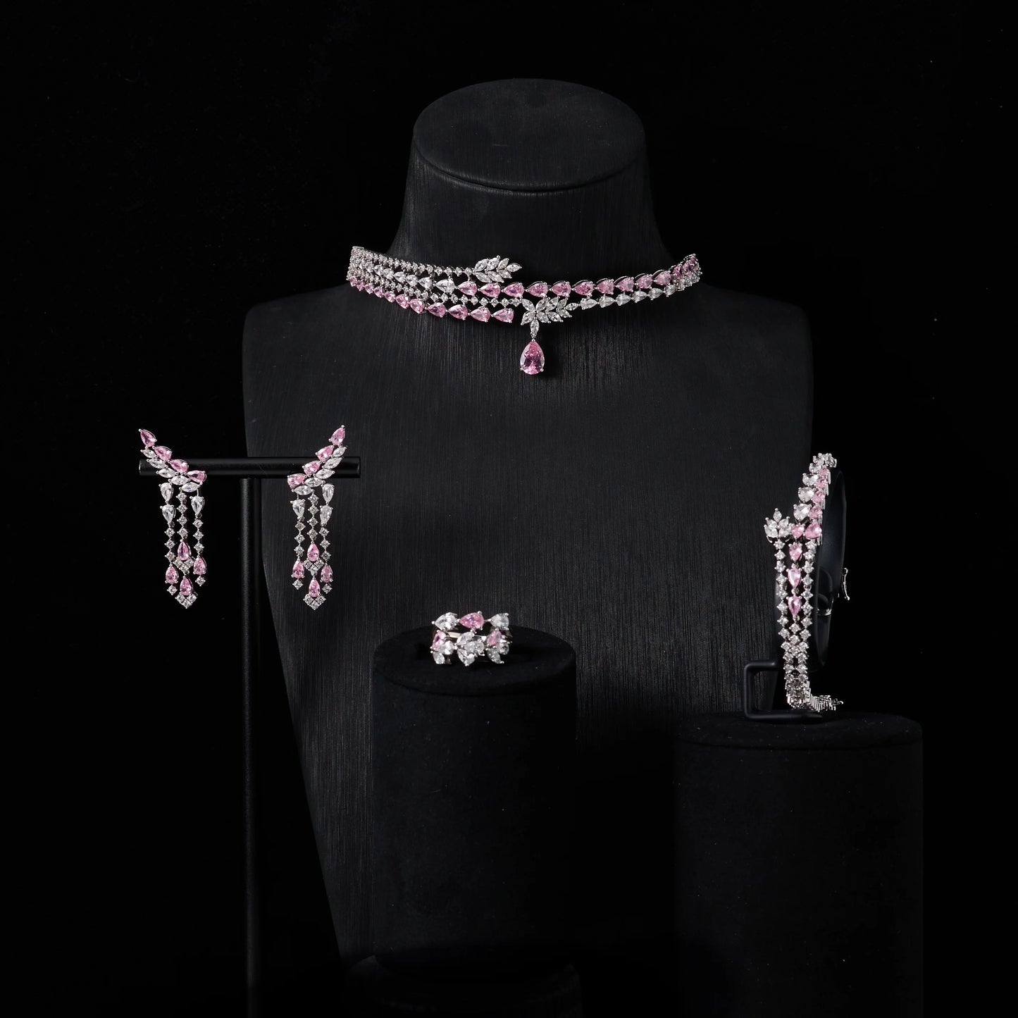 IN JEWELIFE Luxury Choker Neck Necklaces Gift Set for Women Jewelry Sets Unique Color Cubic Zirconia Wedding Accessories