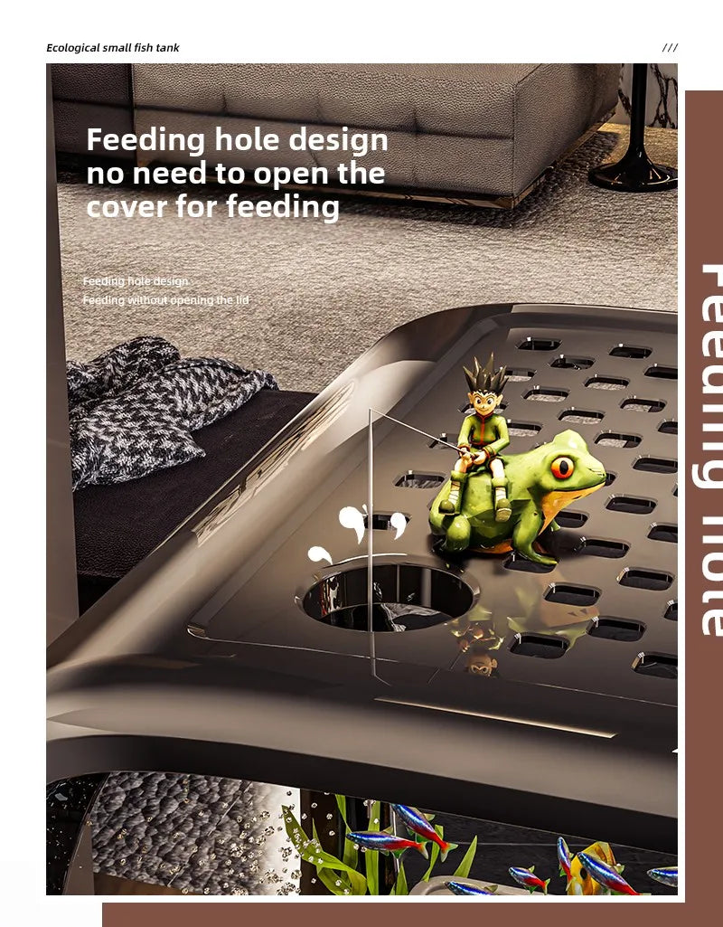 Creative Aquarium Fish Tank Ecological Landscape Set Integrated Filtration Oxygen Generation Machine Transparent Turtle Tank