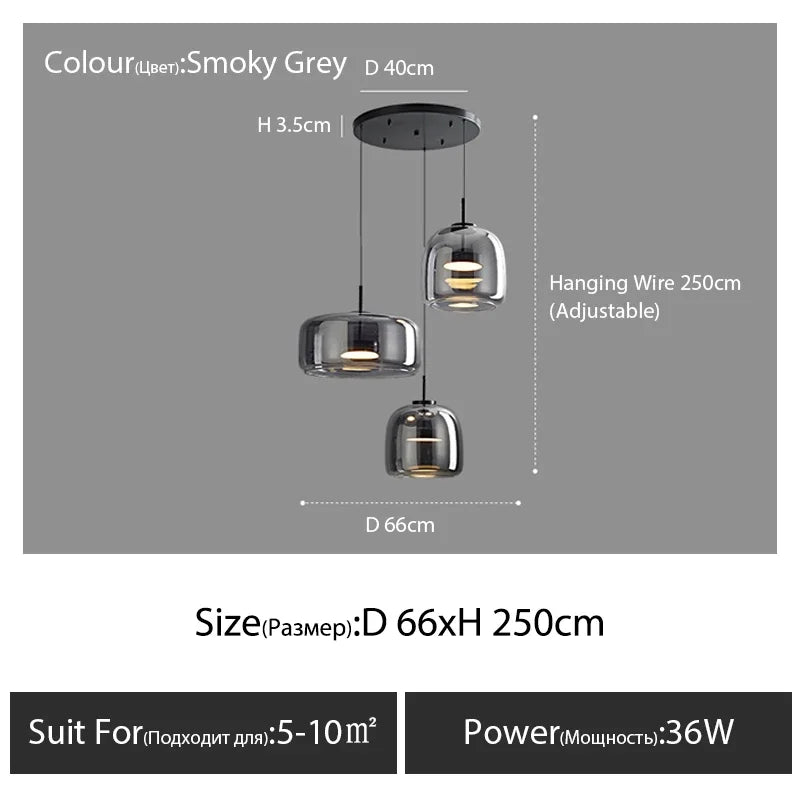 Nordic Glass Restaurant Pendant Lamp Simple Bar Hanging Lamp Dining Room Table  Ceiling Light