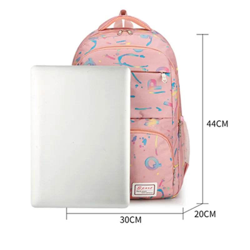 Three piece set of large capacity school backpack versatile letter printed casual backpacks junior high school student schoolbag - AIAZ