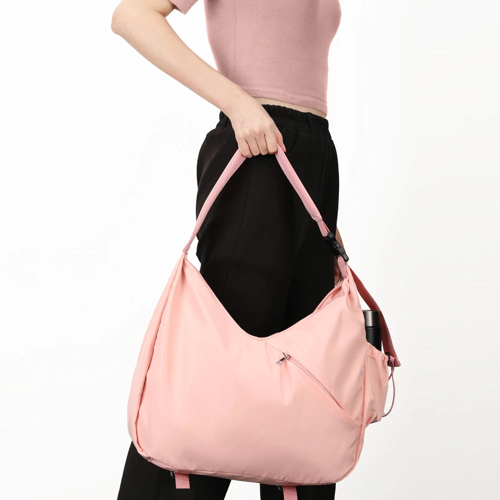 Women's Large Gym Bag Hidden Yoga Mat Holder Workout Dance Tote Travel Overnight Weekender Bag