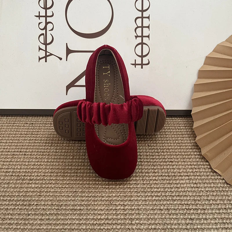 New 2025 Fashion Baby Girls Princess Band Shoes Shallow Velvet Infant Toddler Children Slip on Dance Shoes Soft Sole Flat Shoes