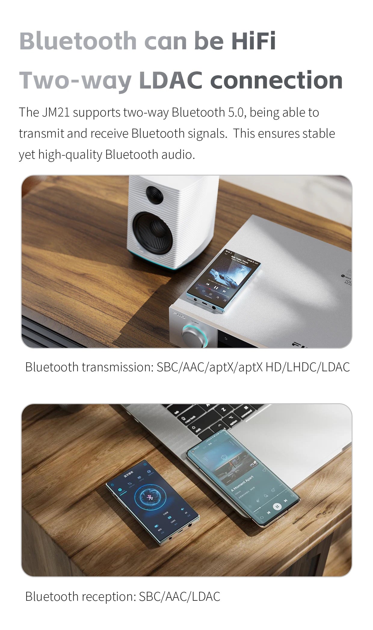 FiiO JM21 Android 13 Hi-Res Music Player MP3 with Snapdragon 680, Bluetooth WiFi USB DAC 12.5H Playtime
