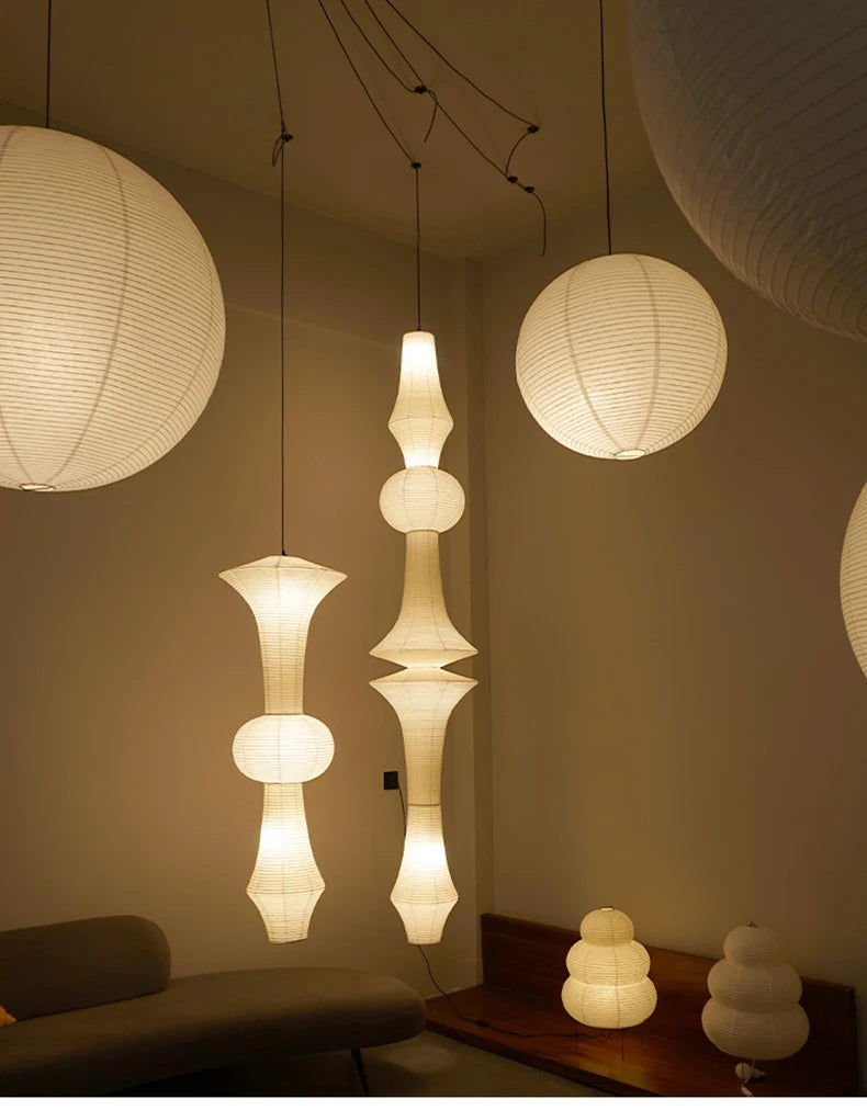 Janpanese Akari Rice Paper Lamp modern Noguchi Yong Pendant Lamp Living Room Bedroom Corner Designer Light