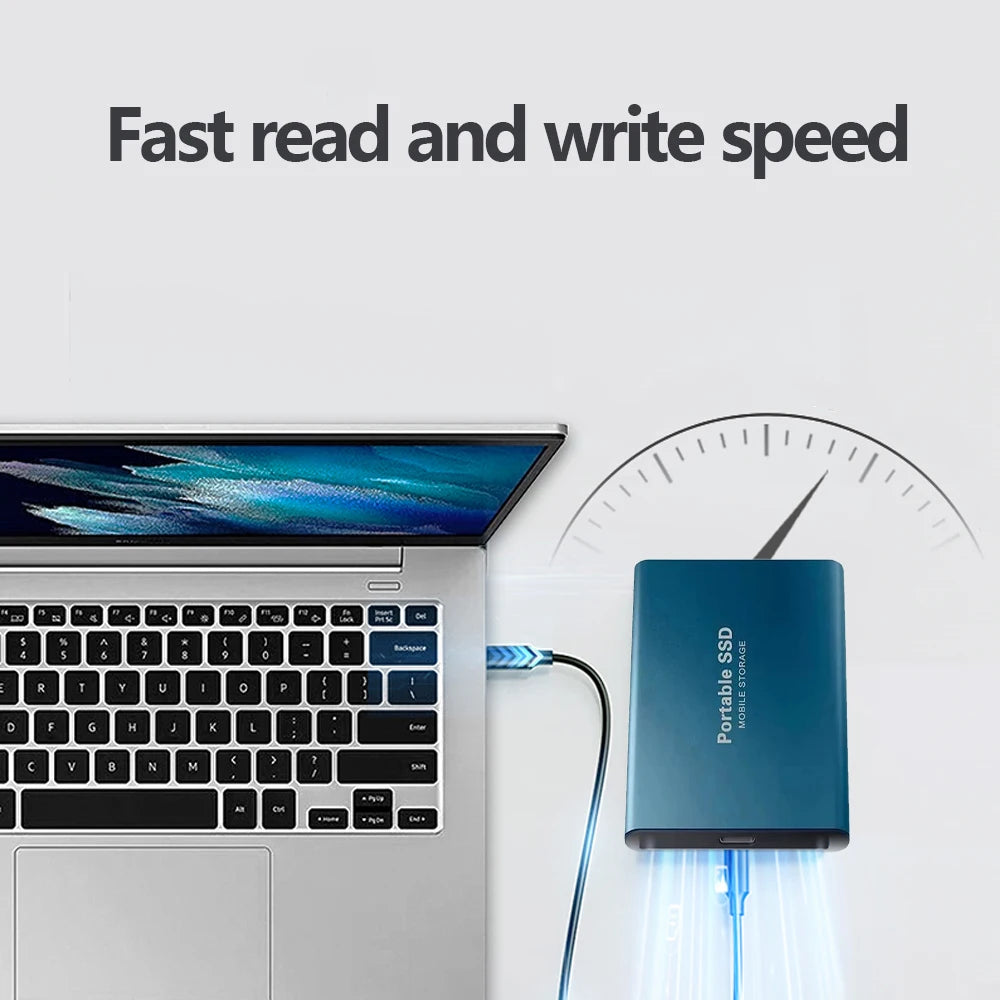High-Performance SSD 1TBOriginal Hard Drive 128TB Ultra - Thin External Hard Disk 256TB USB3.1 for MAC/Laptop/Phone/Computer