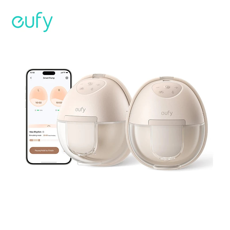 eufy Heated Wearable Breast Pump S1 Hands-Free Breast Pump Industry-Leading HeatFlow™ Tech App-Controlled for in-Bra Use