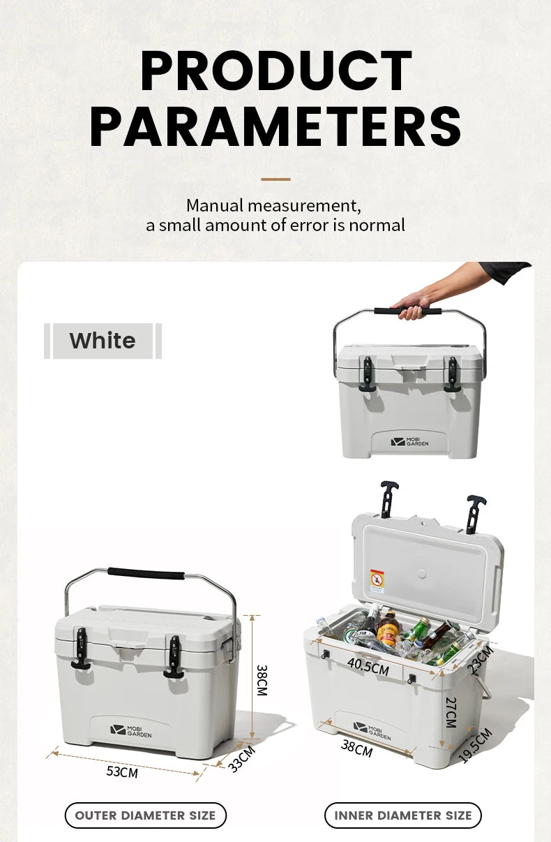 MOBI GARDEN Camping Ice Box 25L Portable Large Capacity Car Refrigerator Food Barbecue Cold Storage Outdoor