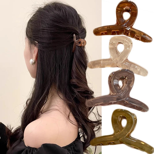 4pcs Mini Jelly Color Cute Catch Cross Shark Clip Bangs Hair Clips Gentle Half-tie Hair Headwear for Women Ins Fashionable Style