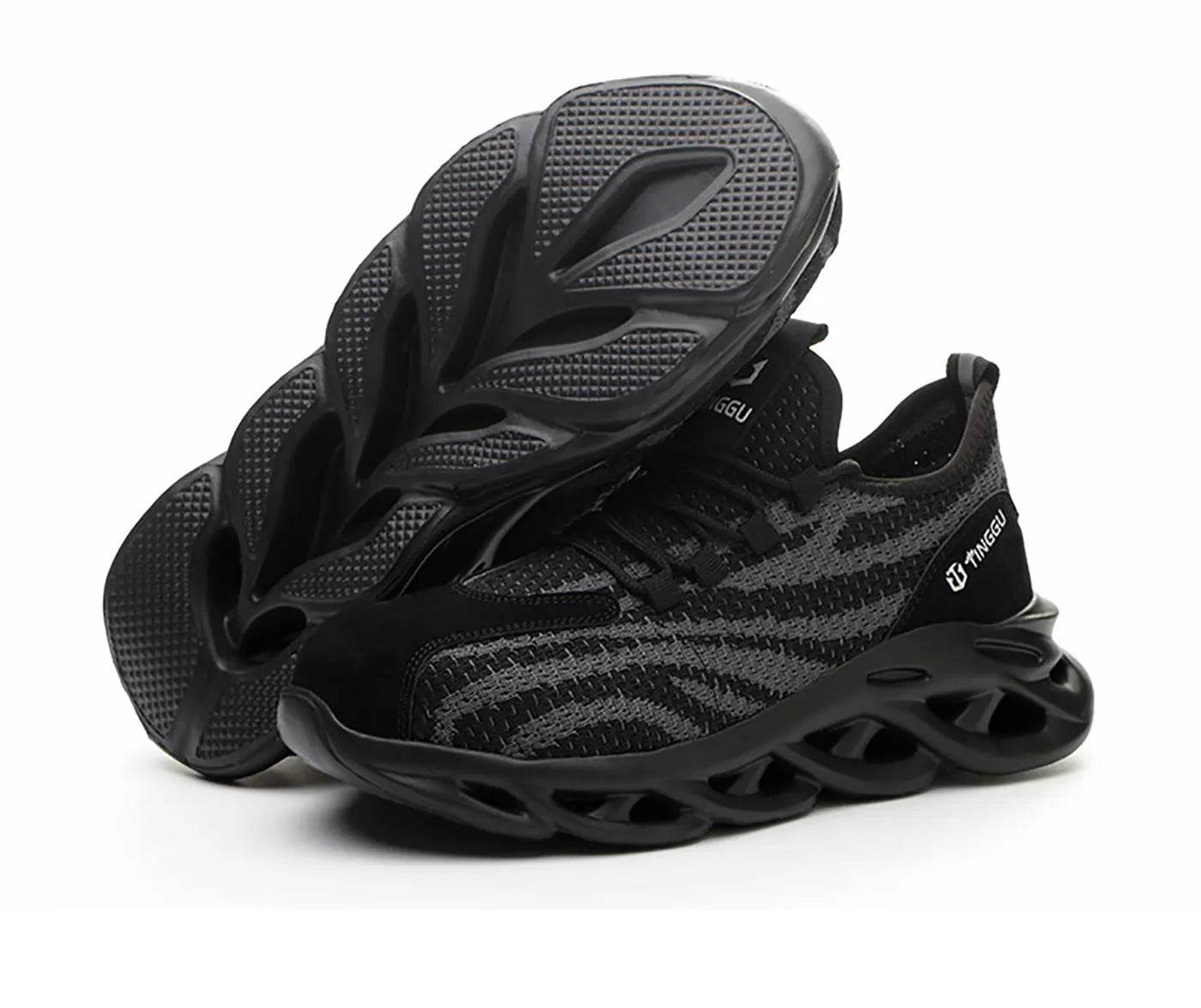 Men's safety shoes are anti impact, anti puncture, soft, comfortable, breathable, anti slip, and wear-resistant work shoes - AIAZ