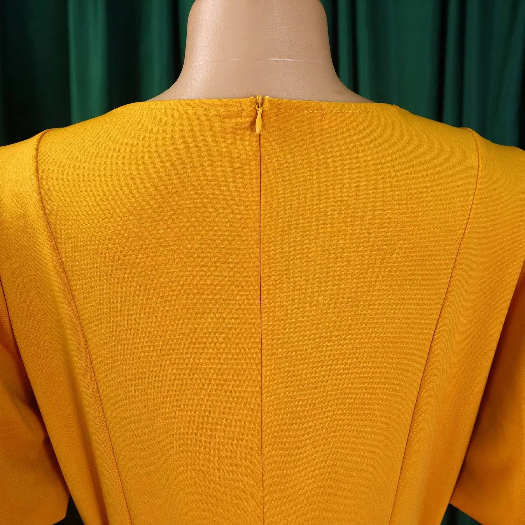 Elegant Office Dress for Women Professional O Neck Short Sleeve Belt Waisted A Line Mid Calf Formal Business Work Dress Midi New - AIAZ