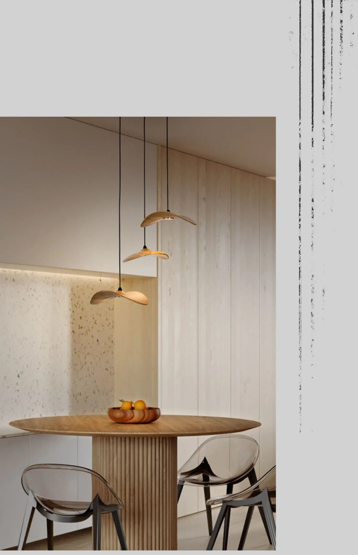 Japanese Lotus Leaf Chandelier Wabi Sabi Solid Wood Lamp Living Dining Room Zen Tearoom Villa Duplex Kitchen Island Linear Light