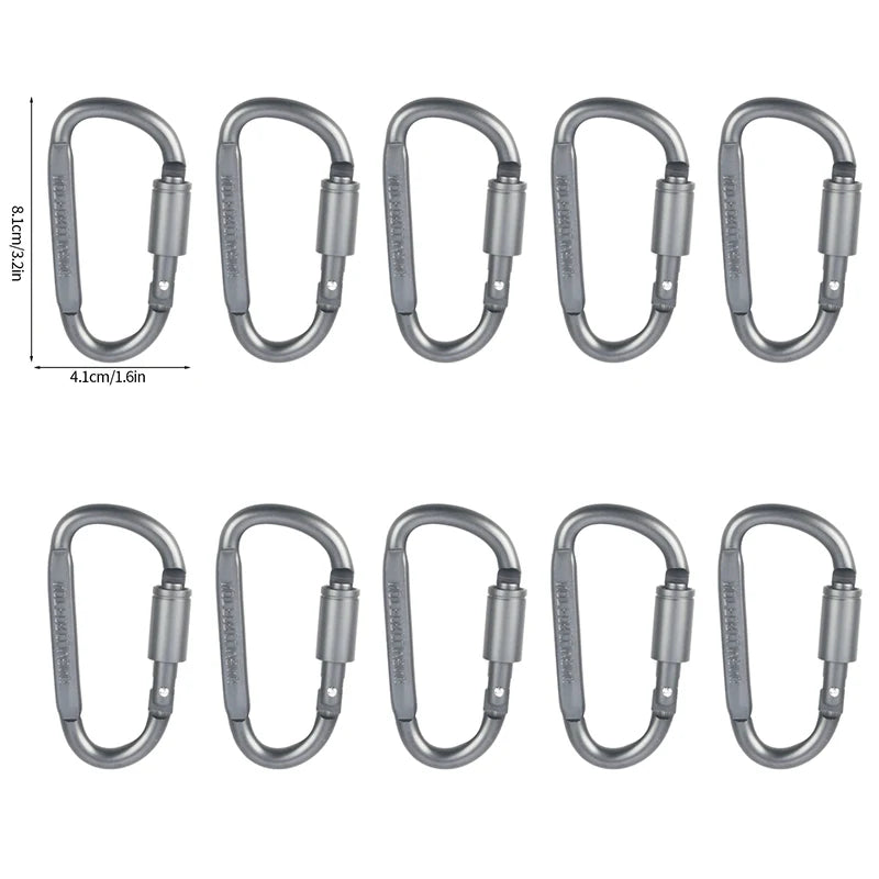 5pcs/set Tactical Carabiners Clips EDC Survival Climbing Carabiners Clip Quickdraw Clip Caribiner Hooks Karabiners Accessories