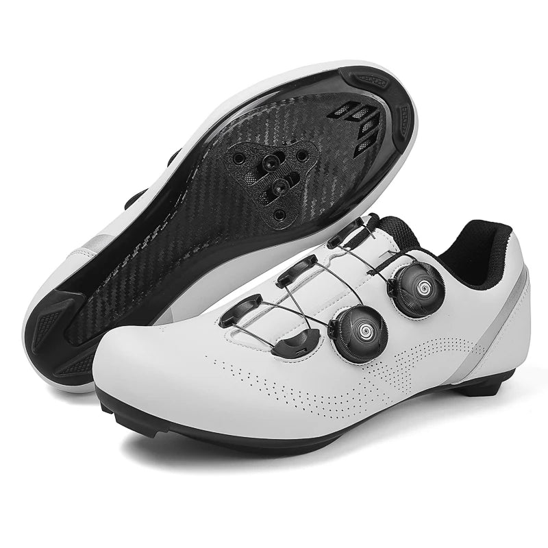Breathable road cycling shoes for indoor and outdoor cycling, adjustable buckle closure, durable TPU sole, cycling accessories