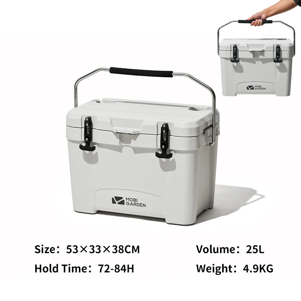 MOBI GARDEN Camping Ice Box 25L Portable Large Capacity Car Refrigerator Food Barbecue Cold Storage Outdoor