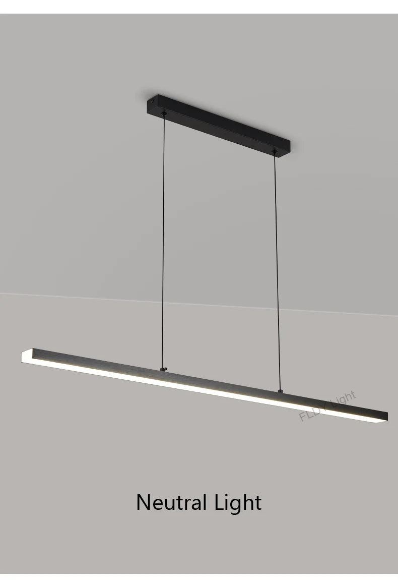 Long strip restaurant chandelier simple modern one-line minimalist ultra-thin bar desk chandelier designer dining table chandeli