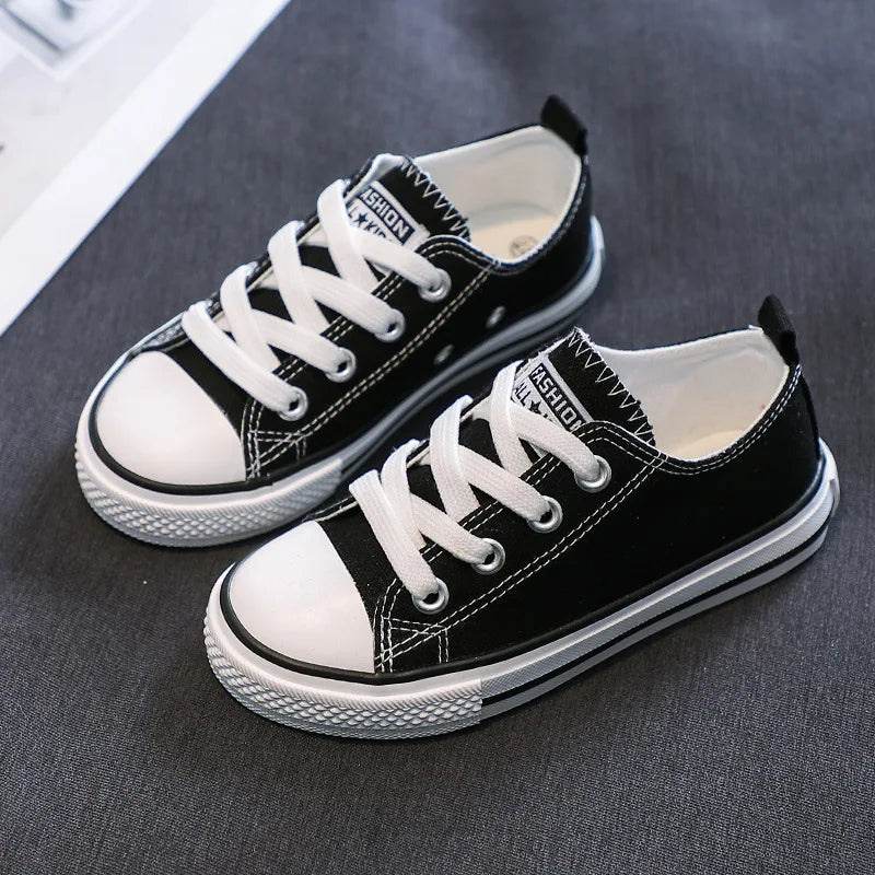 Children's Canvas Shoes, Spring and Autumn Korean Low-Top Shoes, Boys' and Girls' Shoes, Small White Shoes, Casual Cloth Shoes