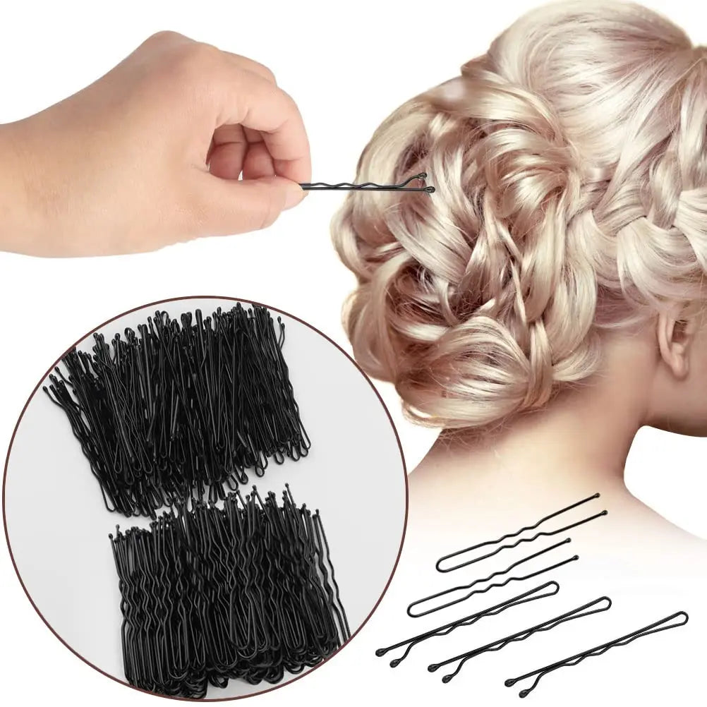 30/180Pcs Black Hair Clips U-Shaped Bobby Pin Invisible Wavy Hairpin Hairstyle Styling Metal Hair Grip Barrette Hair Accessories