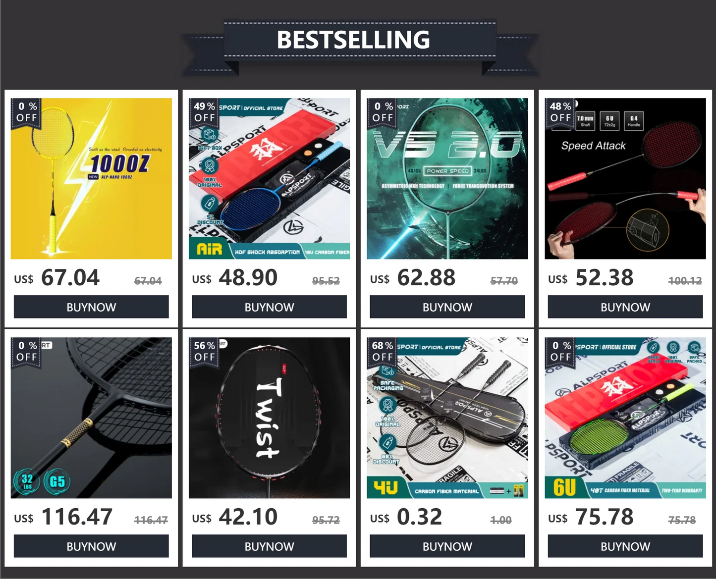 ALP LT 2Pcs/lot 100% Carbon Fiber Elastic 4U 30Lbs Racket Offensive and Defensive Professional Badminton Racket With Bag