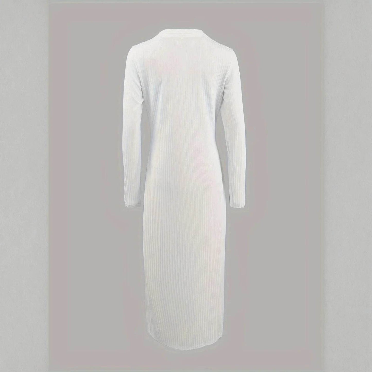 Women's Cardigan V-Neck T-Shirt Tops Fashionable Casual Solid-Color Long-Sleeved Long Tops Single Breasted Slim Fit Streetwear - AIAZ