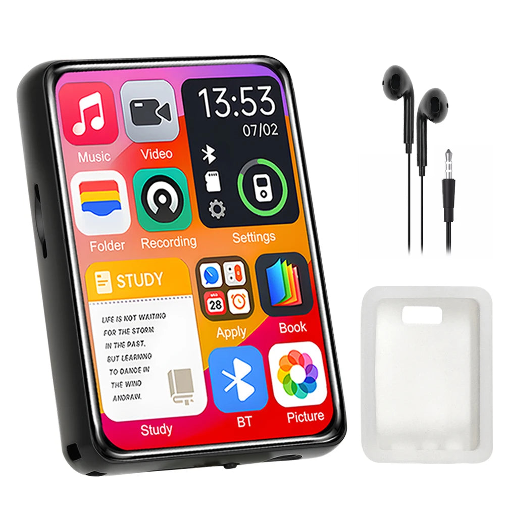 128G MP3 Player Bluetooth 5.4 HiFi MP3 Music Player Built-in Speaker 2.4inch Touch Screen MP4 Player with E-book/Video Recording
