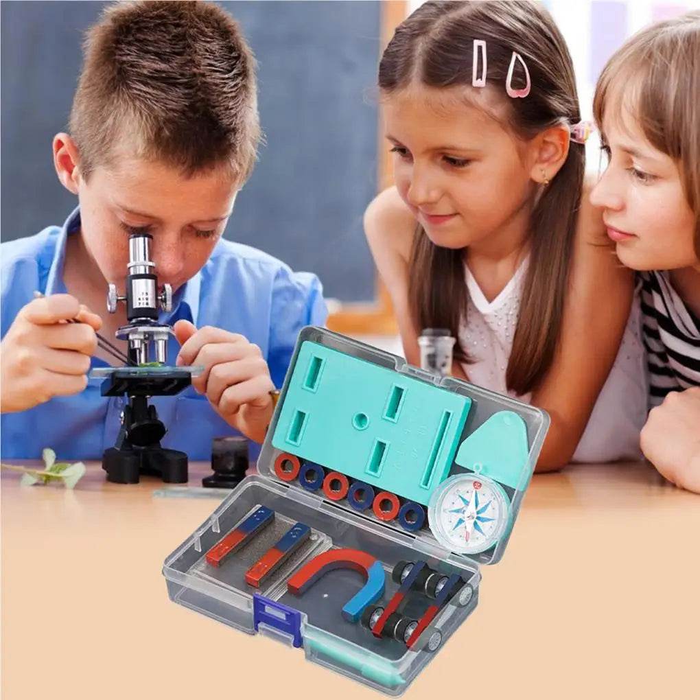 1 Set Labs Junior Science Magnetism Sets Bar Ring Experiment Education Fidget Magnets Horseshoe Compass Tool Kit Gifts for Kids - AIAZ