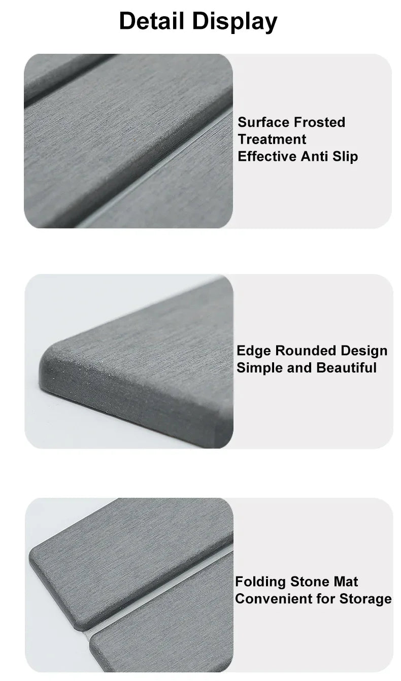 Foldable Foot Mat Quick Drying Bathroom Rug 100% Diatomaceous Earth Bath Mat  Non Slip Diatomite Mats Bathroom Accessories