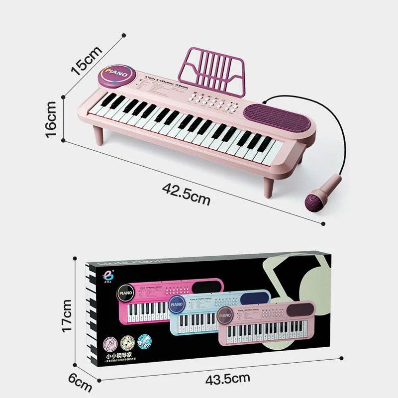 Children's Piano Keyboard 37 Keys Multifunctional Electronic Piano with Microphone Children's Early Education Educational Toys - AIAZ