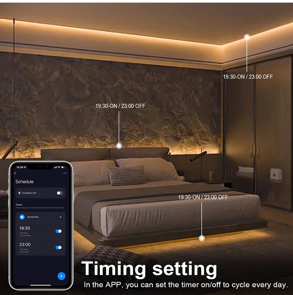 10M Tuya Smart WiFi COB Neon LED Strip Light 320leds/M Silica Gel Tube LED Lights Tape Bedroom Wall Kitchen Cabinet Backlighting