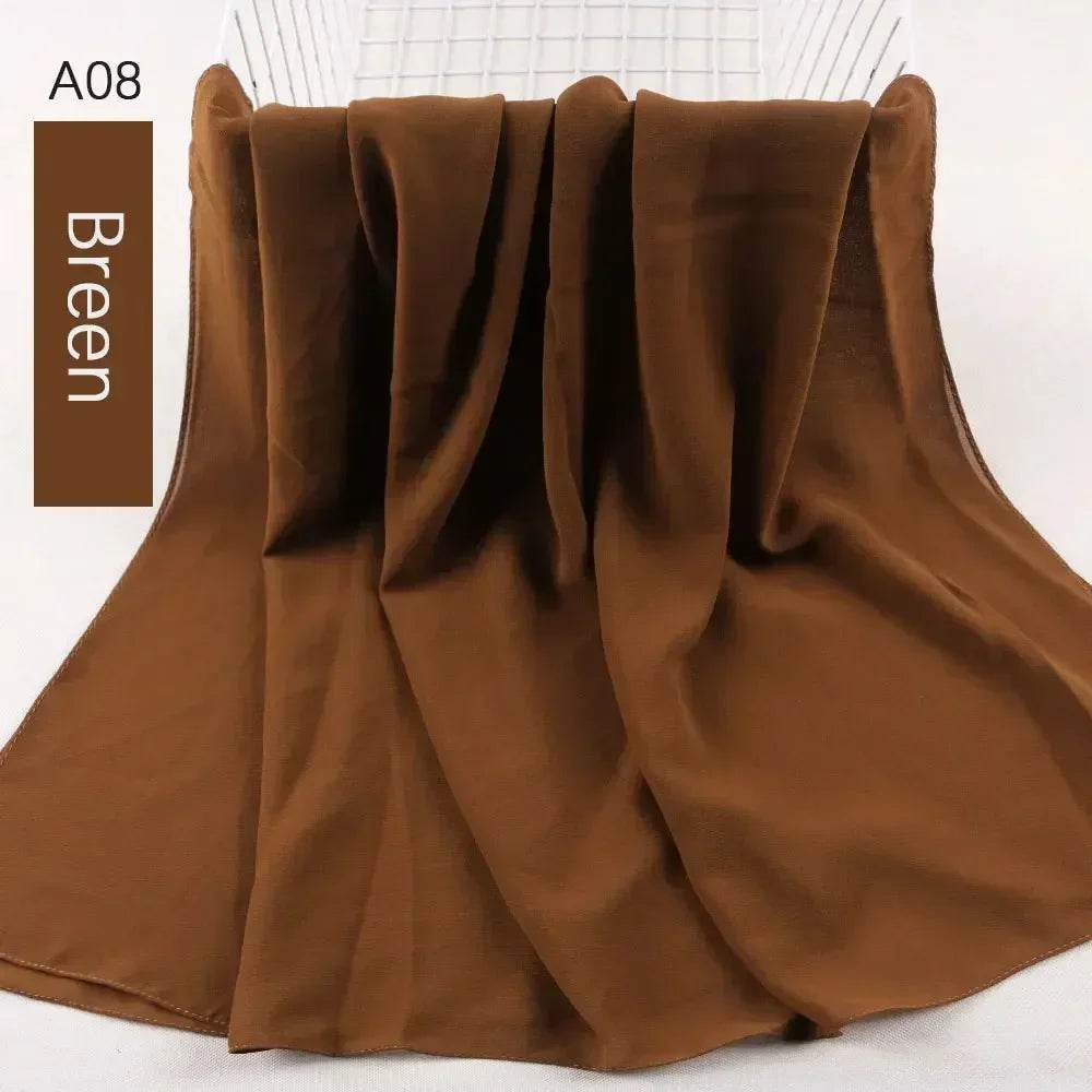 Muslim Women Chiffon Hijab Scarf Chiffon Soft Hijabs Shawl Long Scarves Wrap Headscarves For Muslim Fashion - AIAZ