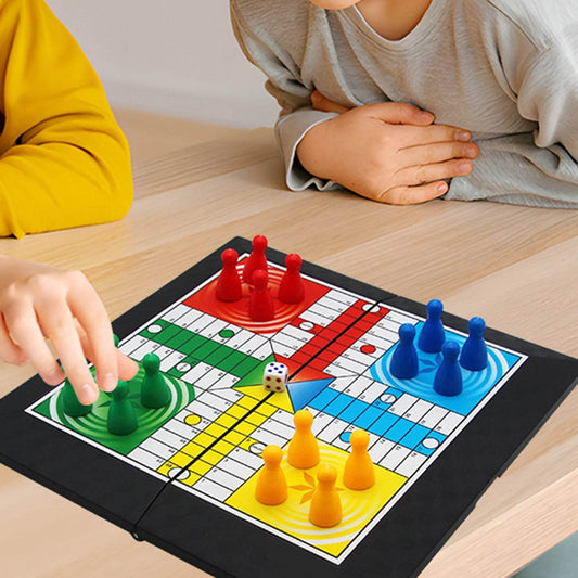 Board Games Ludo Set Party Game Parent Child Strategy Interaction with Foldable Board for Funny Family Table Game Social Games - AIAZ