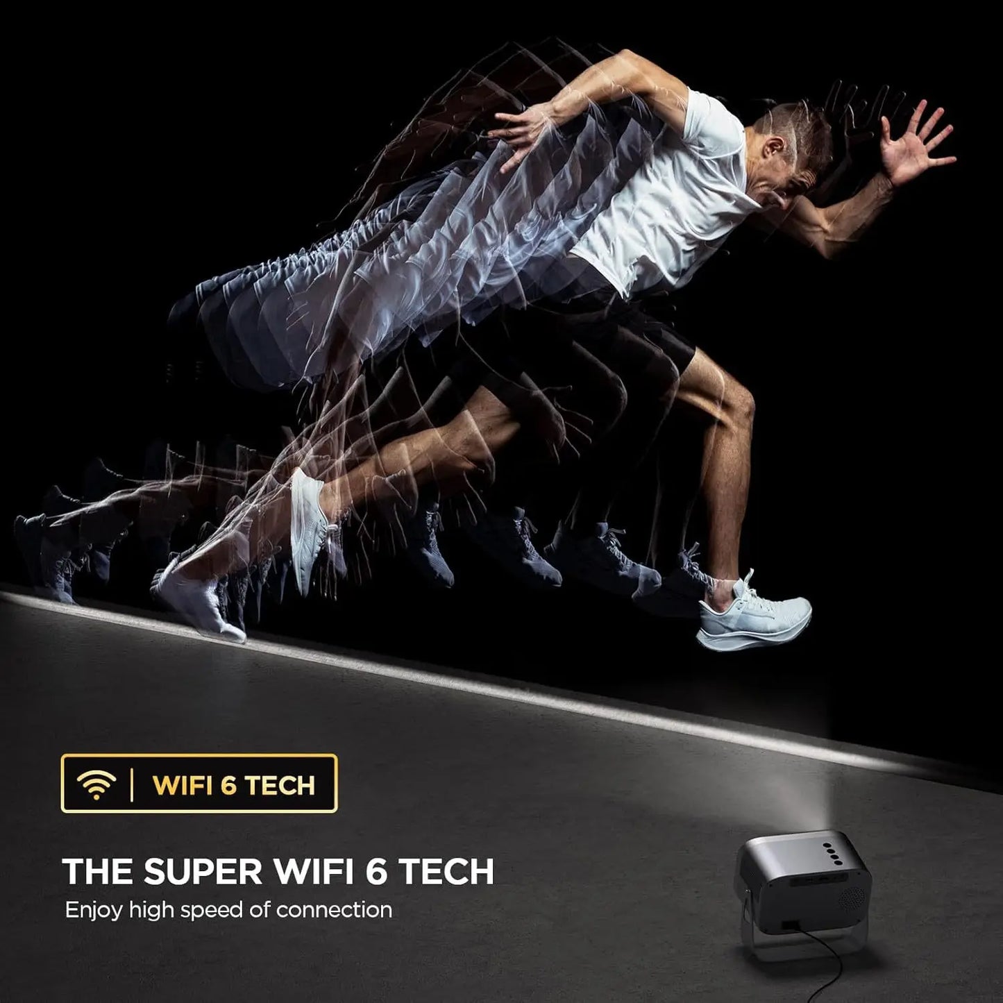 Portable Mini Projector for Home, High Definition, Smart Home Theater, Mobile Phone Screen, 4K Projector