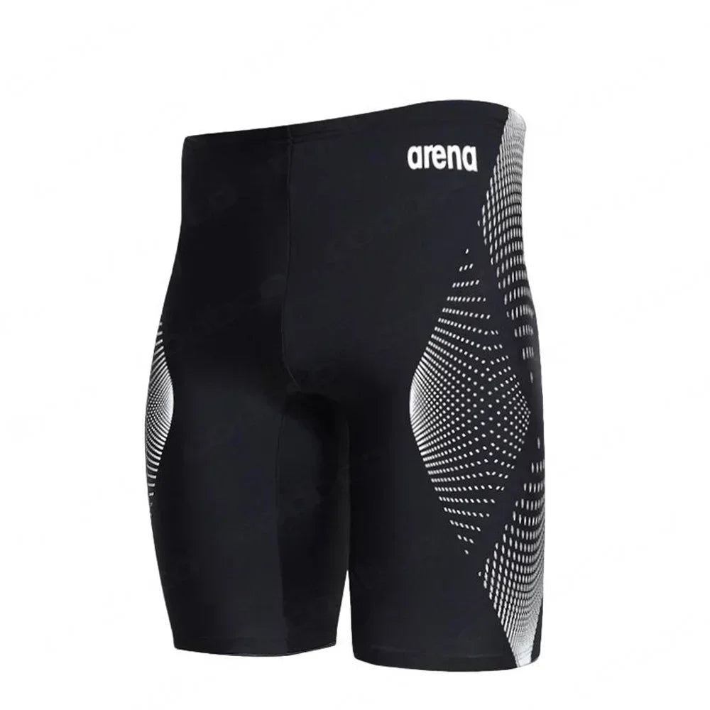 New Men Swim Jammer Swimming Trunks Professional Swim Surf Trunks Summer Beach Lycra Quick Dry Uv Protection Gym Tights Shorts