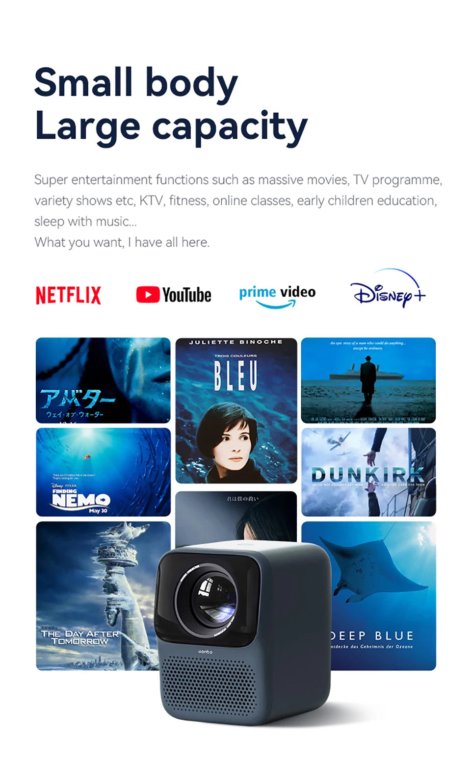 WANBO NEW T2 Max Projector 1080p Full Hd Android 9.0 Mini Wifi Auto Focus 450Ansi Portable Projector HIFI Sound Home Outdoor