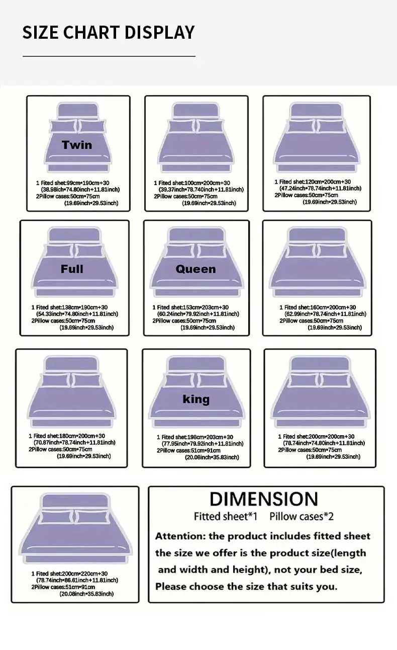 3-Piece Striped Fitted Sheet Set – Luxuriously Soft & Breathable – Includes 1 Fitted Sheet and 2 Pillowcases for Cozy Sleep – Pe