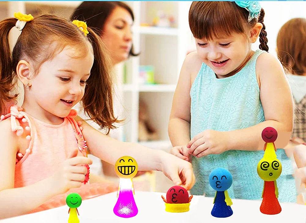 12Pcs Fun Bouncing Doll Games Kids Party Goodies Toys Birthday Gifts Souvenir Pinata Filler Kindergarten School Reward Toys Bag - AIAZ