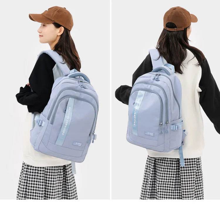BAIJIAWEI brand college and high school student school backpacks Nylon orthopedic school bags reduces the burden girls schoolbag - AIAZ
