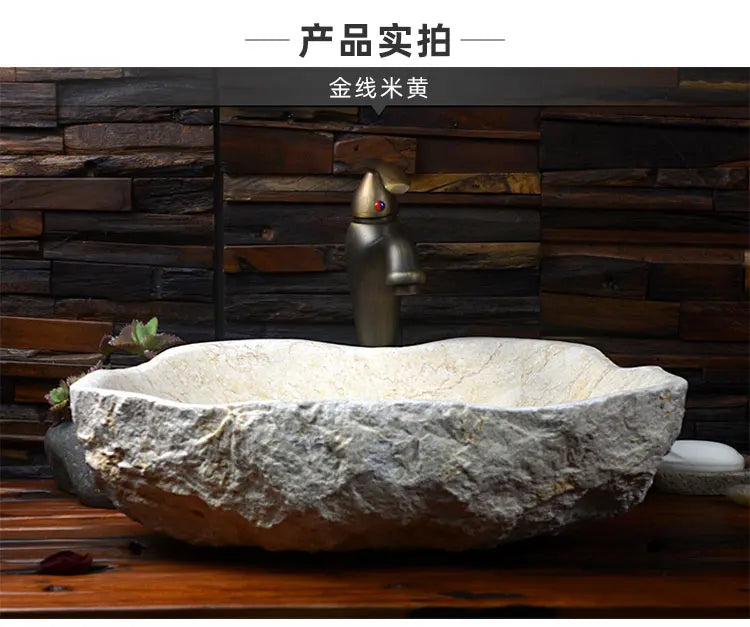 Stone platform basin Art marble washbasin Pool Bathroom Balcony Outdoor courtyard Household