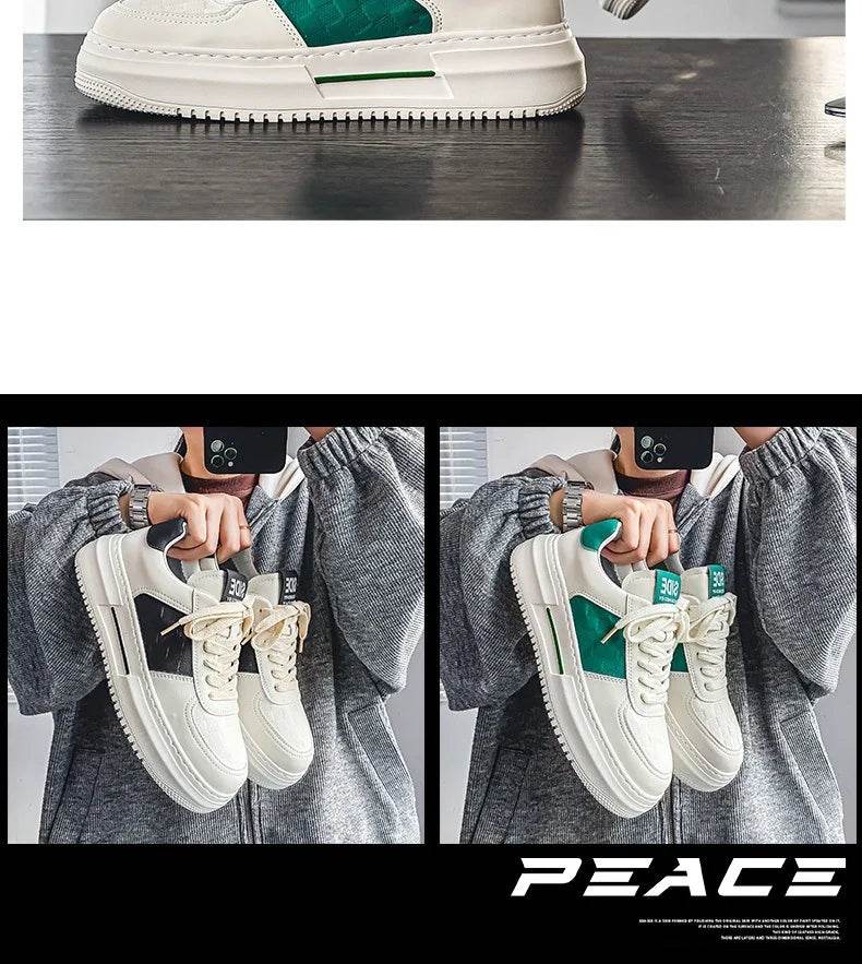 Men's Casual Shoes 2025 New Fashion Platform Shoes Outdoor Casual Sneakers Men Street Skate Shoe Lace-up Shoes Zapatillas Hombre - AIAZ