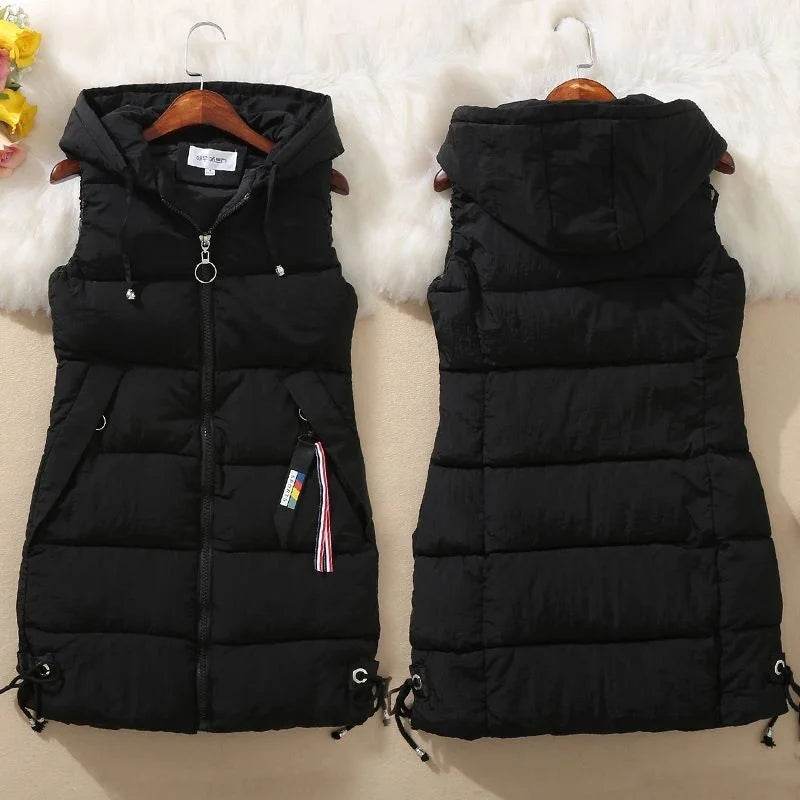 Autumn Women Vest Winter Puffer Parkas Coat 2023 New Casual Pocket Hooded Waistcoat Female Sleeveless Jacket Outerwear - AIAZ