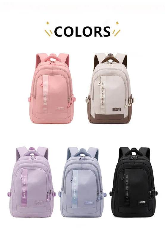 BAIJIAWEI brand college and high school student school backpacks Nylon orthopedic school bags reduces the burden girls schoolbag - AIAZ