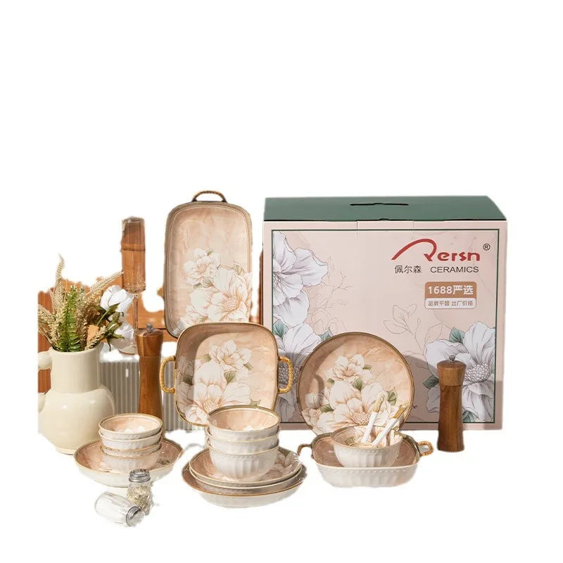 High-quality Ceramic Spoons Wholesale Combinations Household Gift Tableware Sets