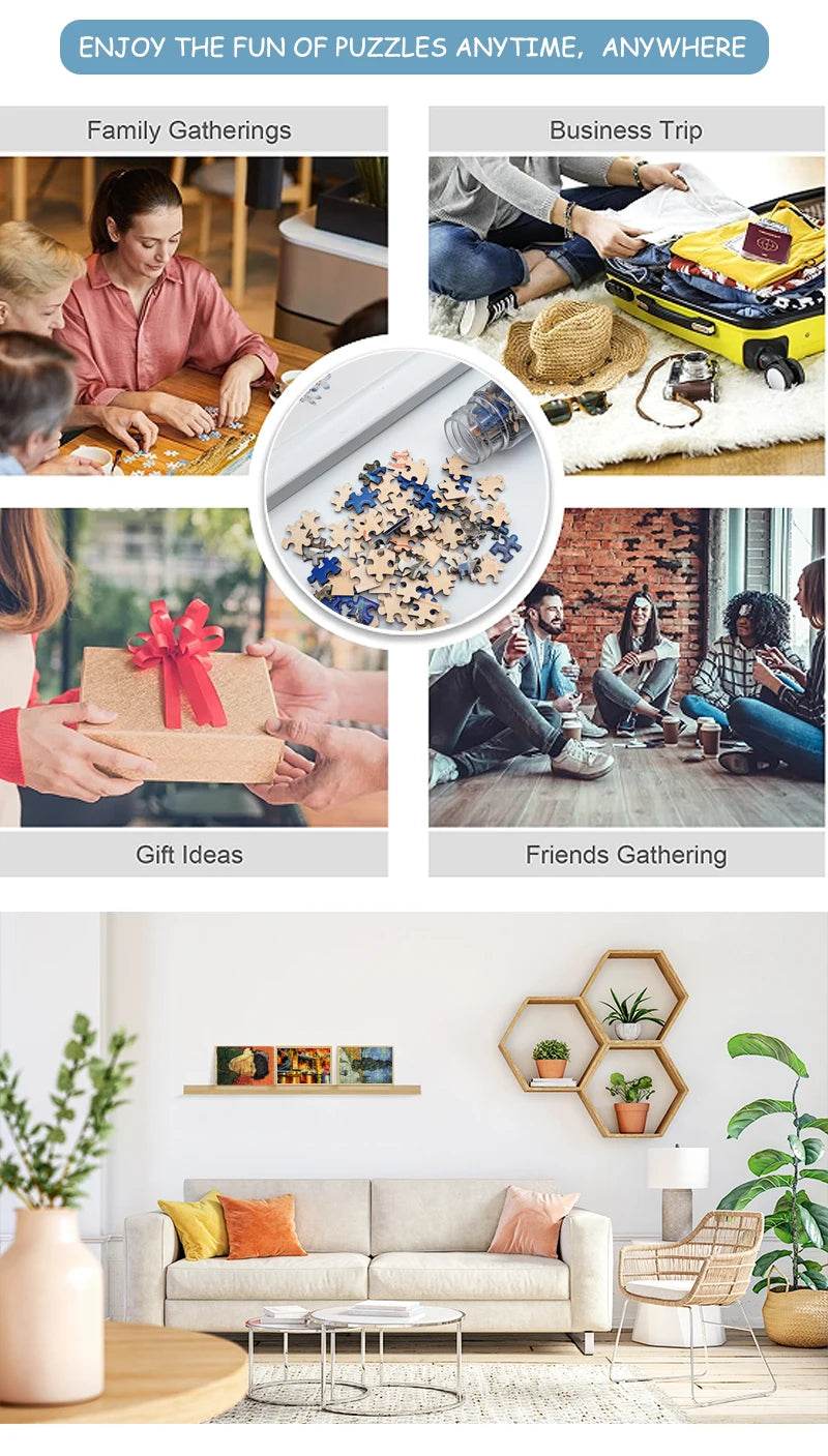 MaxRenard Jigsaw Puzzle 150pcs Mini Test Tube 15*10cm Travel Game World Famous Van Gogh Oil Paintings - AIAZ