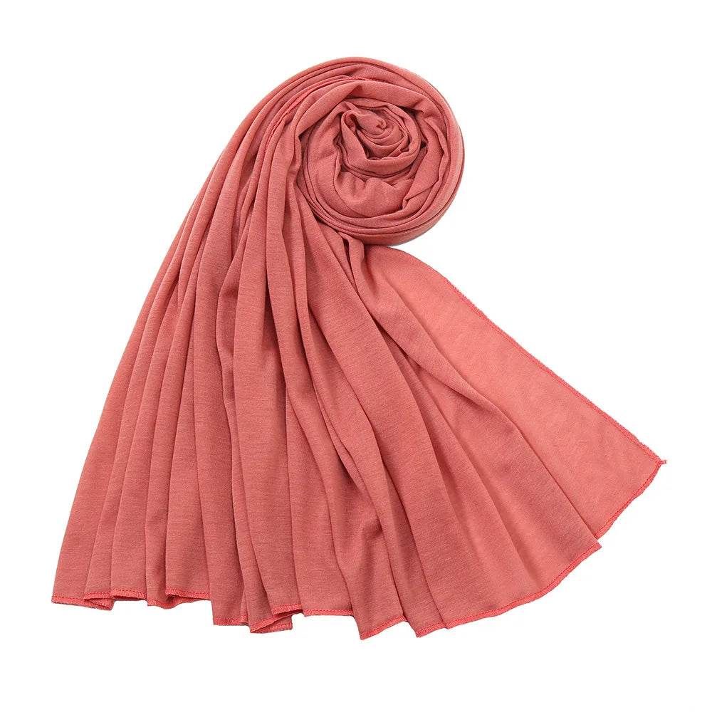 Hot Muslim Fashion Woman Soft Hijabs Scarf Shawl Plain Cotton Jersey Scarves Turban Women Long Shawls Head Wrap Headband Abaya - AIAZ