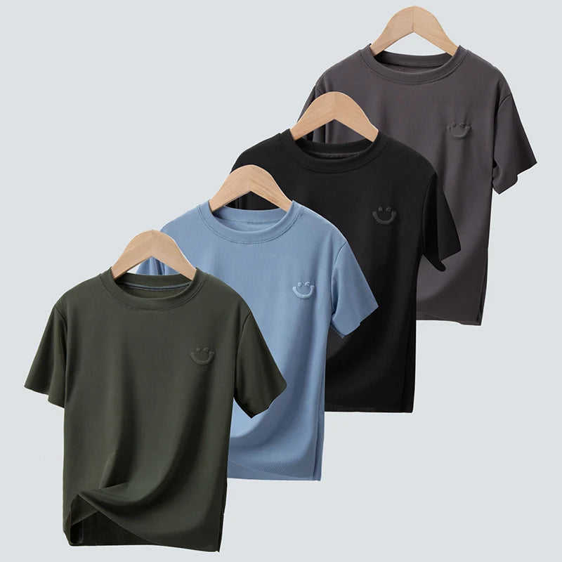 2/4 Pieces Children's Summer Thin Short-sleeved Shorts Ice Silk Suit Boys and Girls Casual Joker Home Clothes 2-piece Suit.