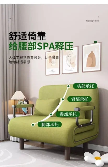 Modern Simple Foldable Sofa Bed Multi-functional Internet Celebrity Living Room Double Push Retractable Sofa Home Furniture