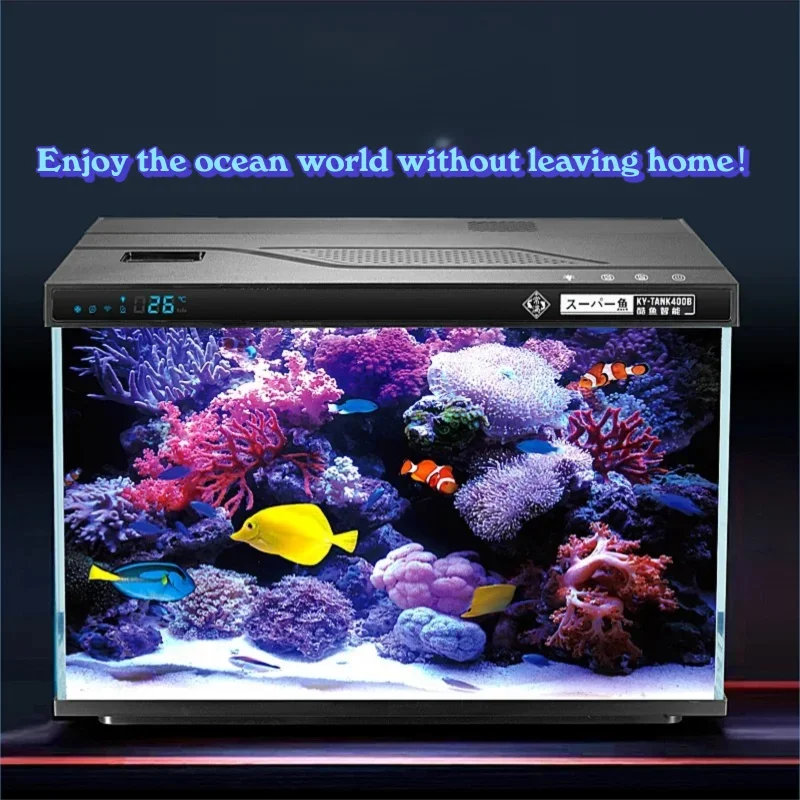Cool Fish Aquarium Smart Desktop Fish Tank APP Touch Control Silent Air-Reduction Coral Reef for Marine Freshwater