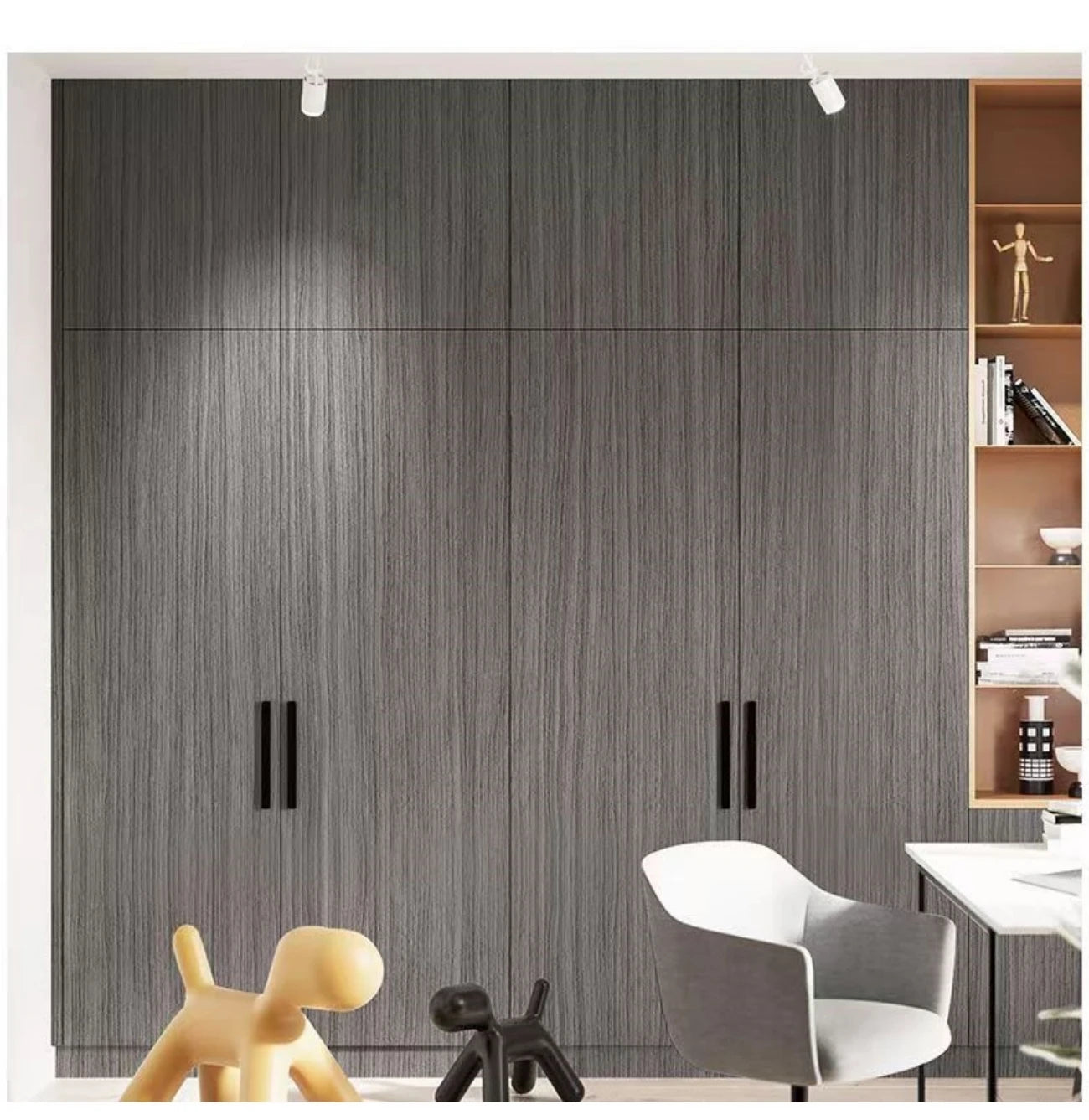 Wood Grain PVC Wallpaper for Door, Wardrobe, Cupboard, Table, Furniture, Waterproof, Self Adhesive Stickers, Home Decor Film