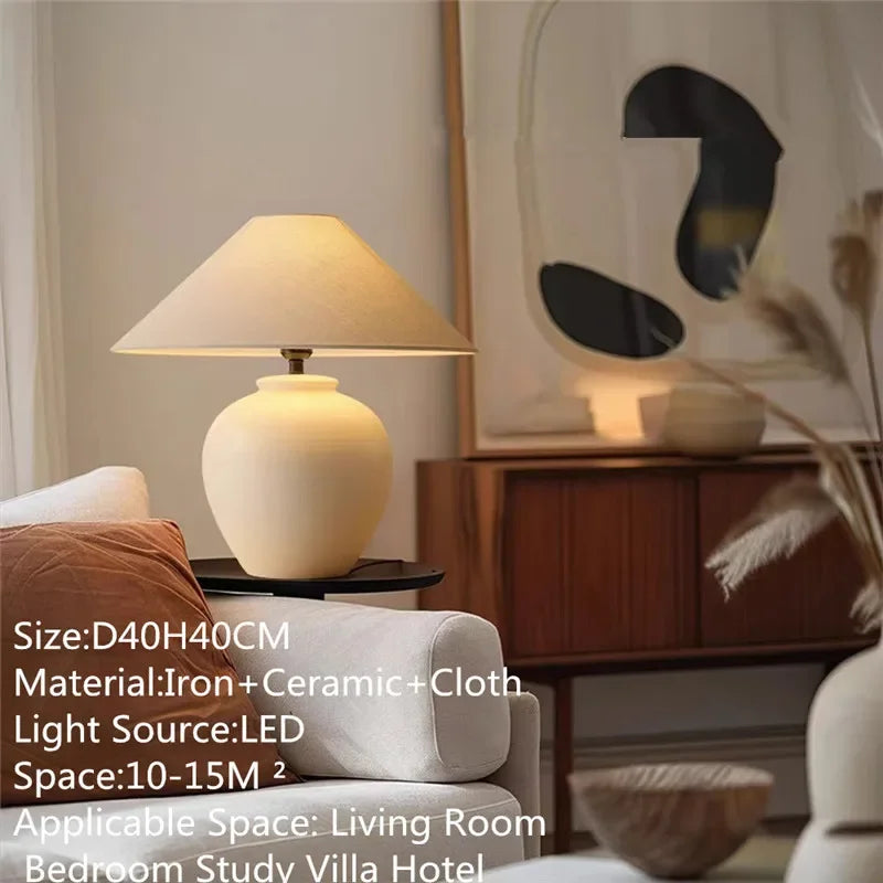 ULANI Contemporary Ceramic Table Lamp American Retro Creativity Living Room Bedroom Study Villa Hotel Homestay Desk Light