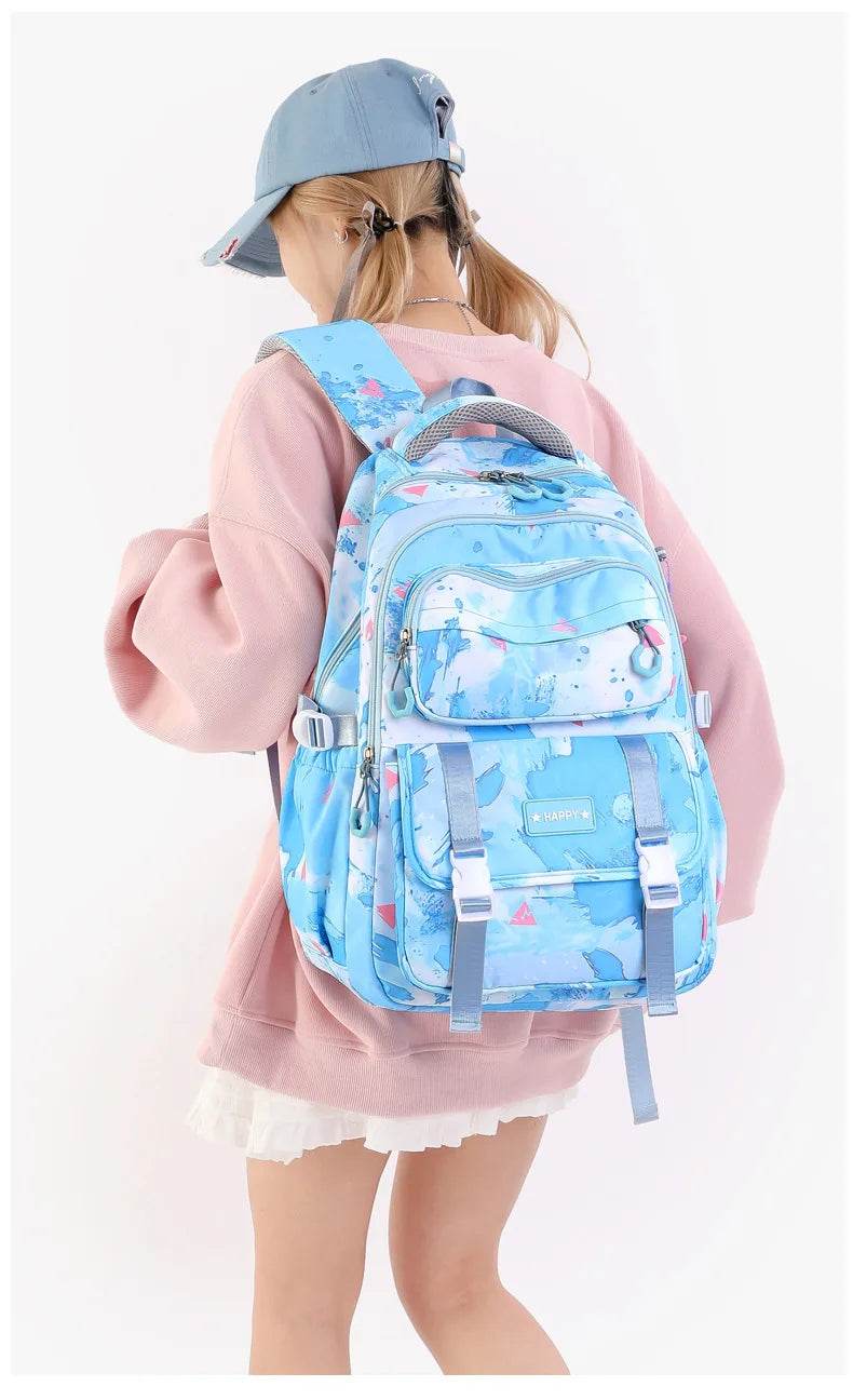 Middle School Student Backpack Children Set School Bags for Girls Kids Schoolbags Waterproof Book Bag With Lunch Bag Pencil case - AIAZ